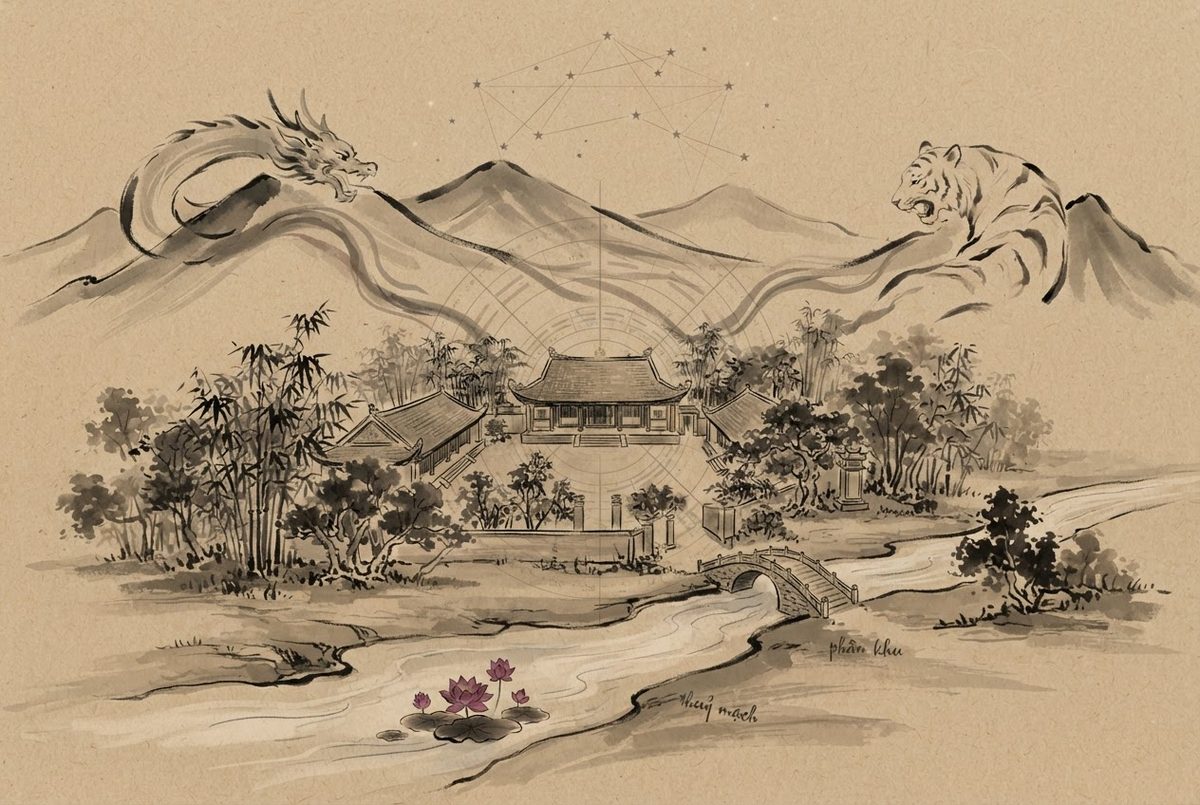 Minh hoạ Nhà Thờ Họ: phong thuỷ quy hoạch và quy hoạch kiến trúc hài hoà