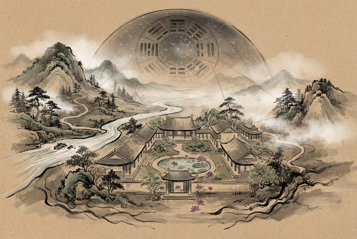 Minh hoạ Studio Liên Hoa: phong thuỷ quy hoạch và quy hoạch kiến trúc hài hoà