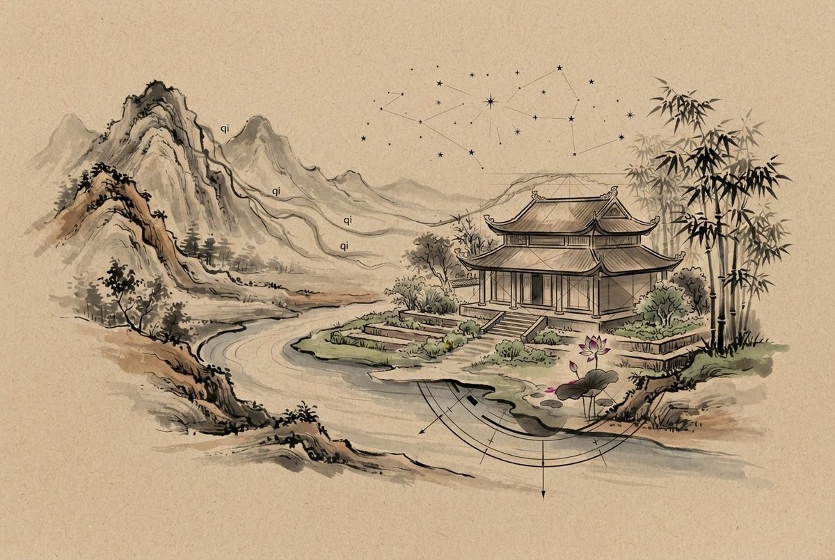 Minh hoạ Thầy Vũ Giới luận Nội Thất An Cư — kiến trúc phong thuỷ Á Đông