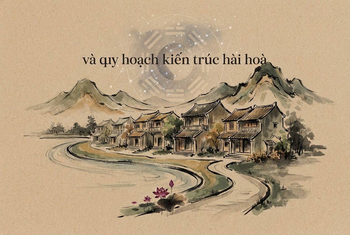 Minh hoạ Nhà Phố Liền Kề: phong thuỷ quy hoạch và quy hoạch kiến trúc hài hoà