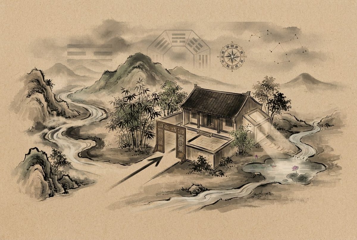 Minh hoạ Hoá giải khí xấu bằng giải pháp kiến trúc, không bằng vật phẩm