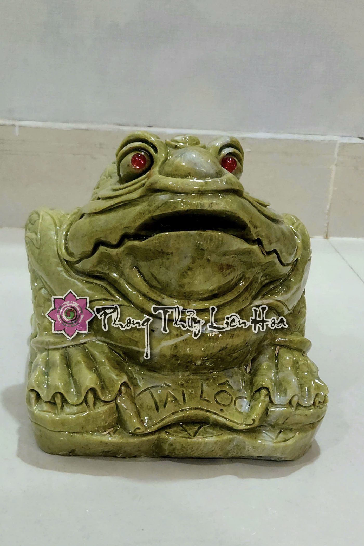 Thiềm thừ liên hoa đá tự nhiên màu xanh — ảnh phụ 2