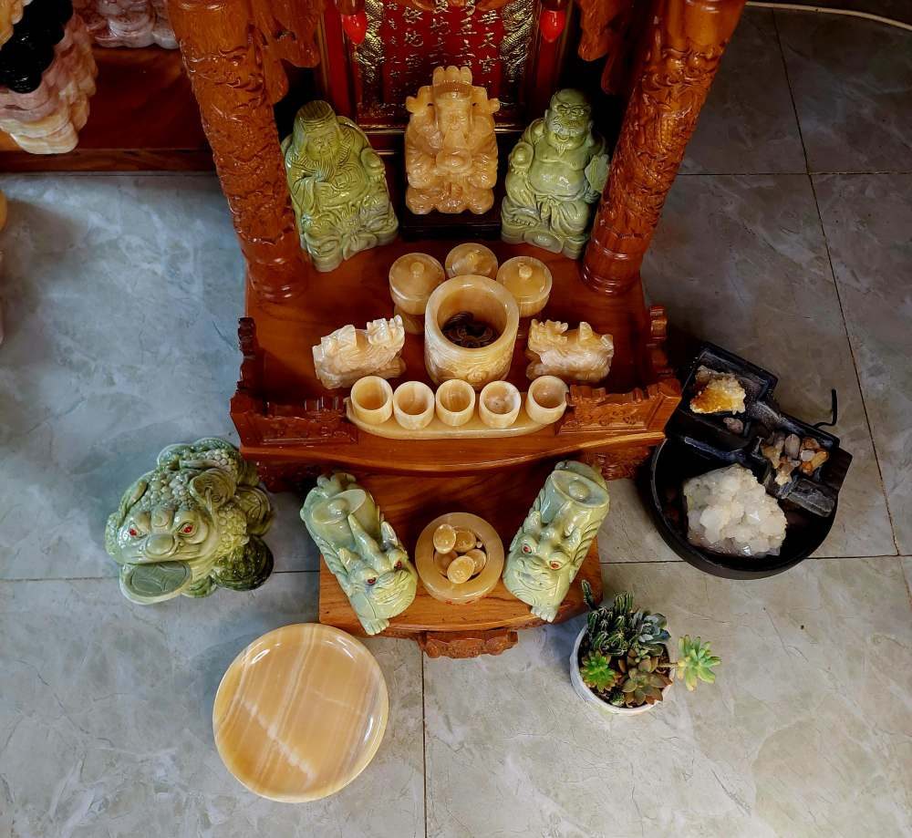 Bộ thần tài thổ địa ngọc xanh Liên Hoa — ảnh phụ 3