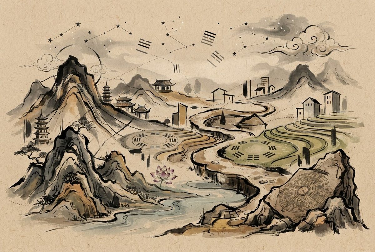 Minh hoạ Học Phong Thuỷ ở thời điểm hiện tại