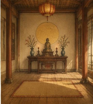 Minh hoạ 4: Nghi thức tịnh chú trước khi tụng Kim Quang