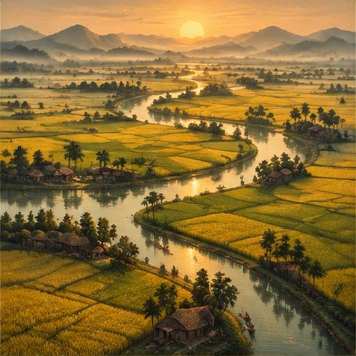 Ruộng đồng và sông ngòi Việt Nam như mạch sống