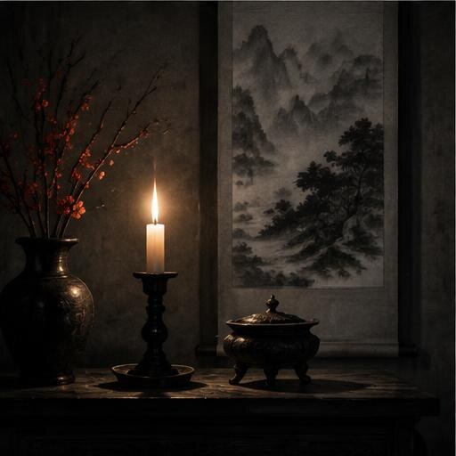 Ngọn nến trong căn phòng tĩnh
