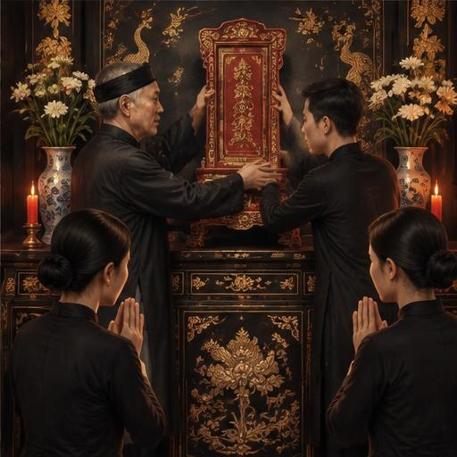 Lễ nhập vị trên bàn thờ gia tiên