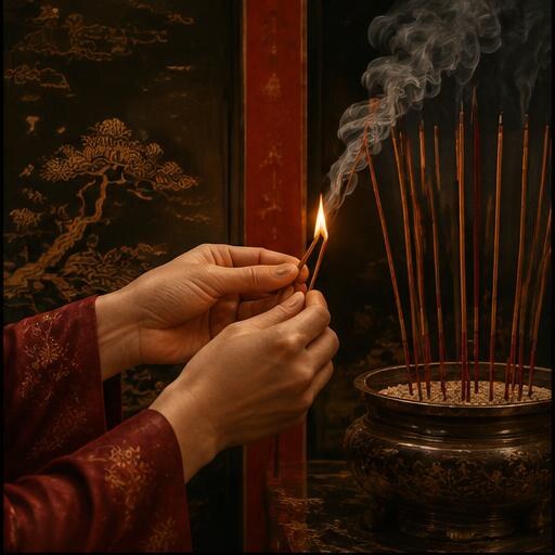 Bàn tay thắp hương gia tiên