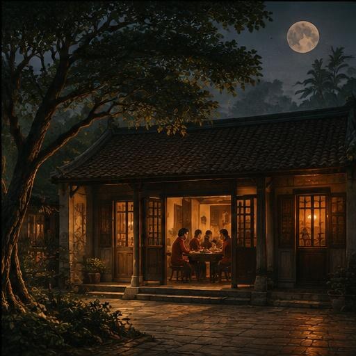 Ngôi nhà Việt sáng ấm trong đêm
