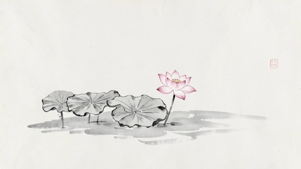 Hoa sen nét cọ — biểu tượng Phong Thuỷ Liên Hoa