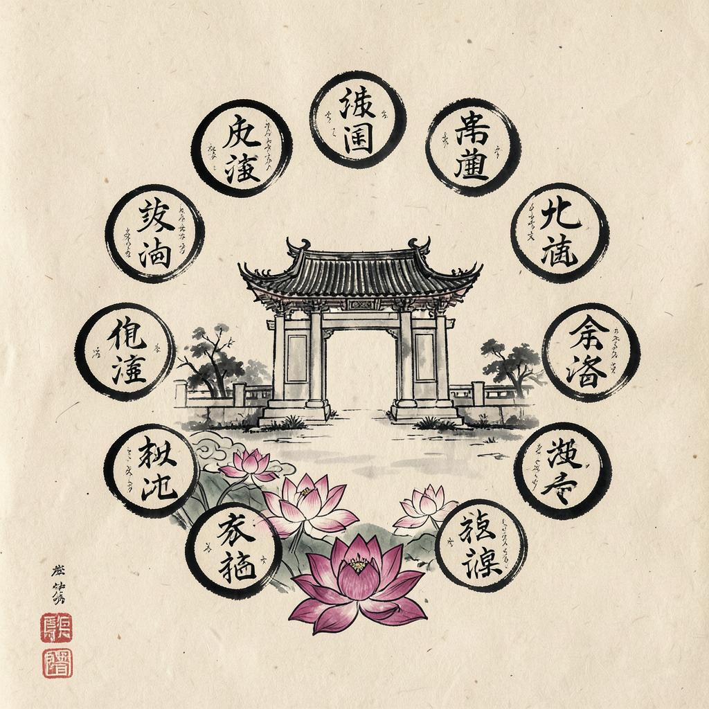 Mười hai cung Phúc Đức quanh cổng nhà cổ