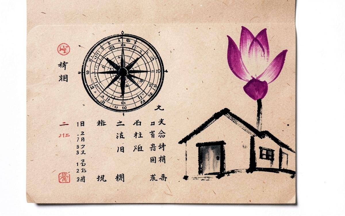 Lịch cũ và la bàn minh hoạ việc tránh ngày phá