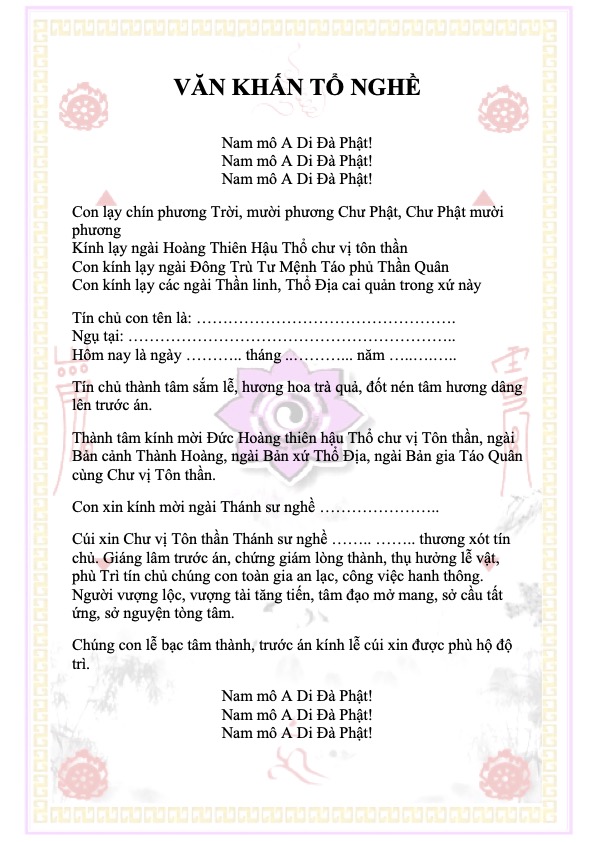 văn khấn tổ nghề